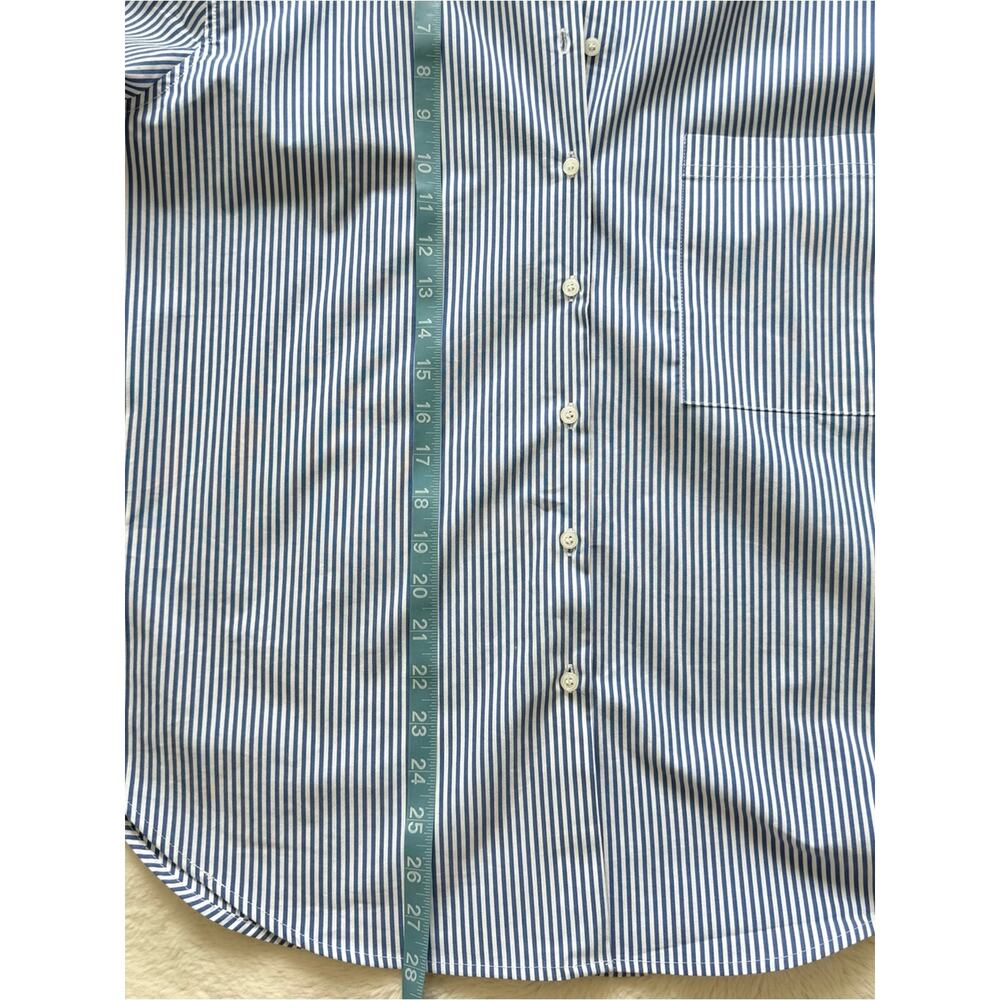 Tahari women cotton blouse white/blue striped size S/P - Picture 6 of 8